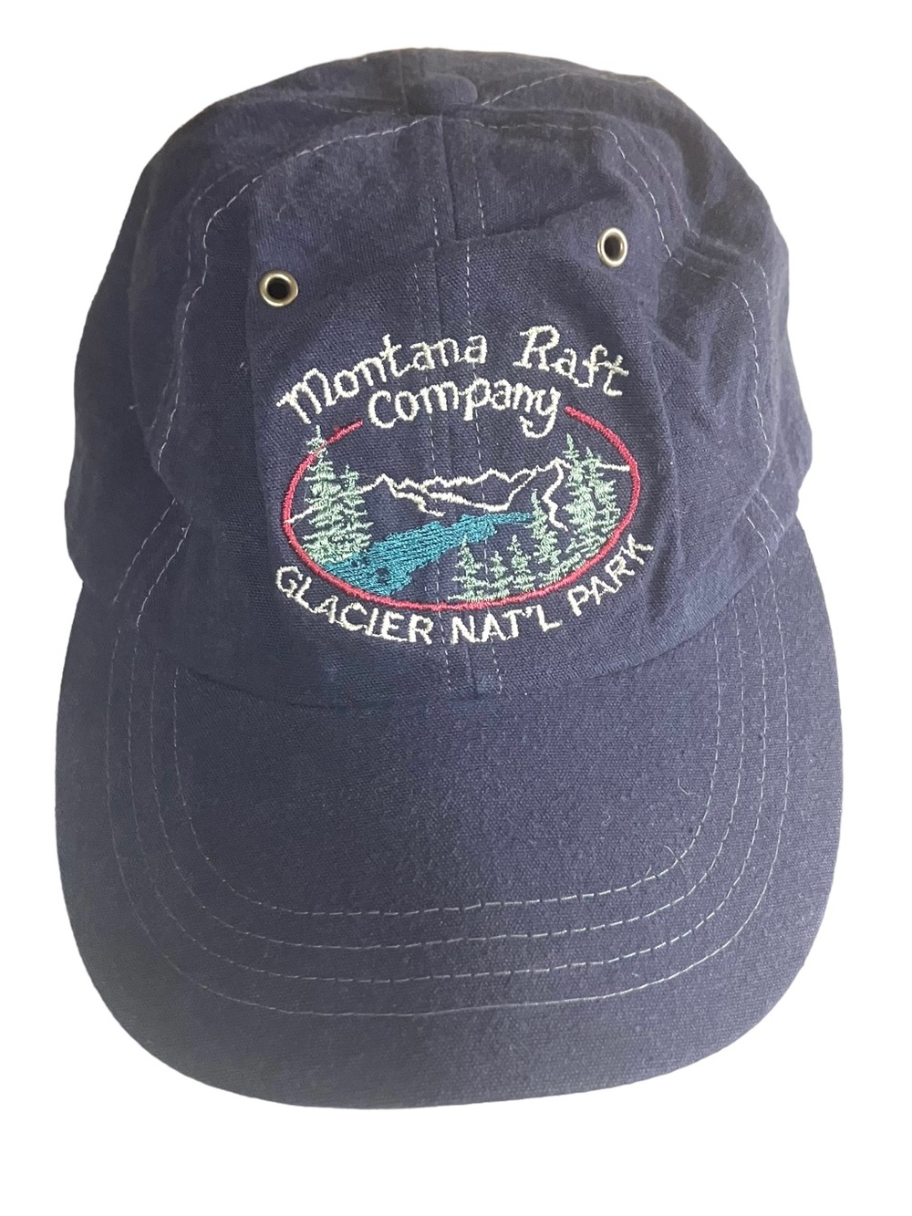 Vintage 90s Montana Raft Company Glacier National Park Dad Hat